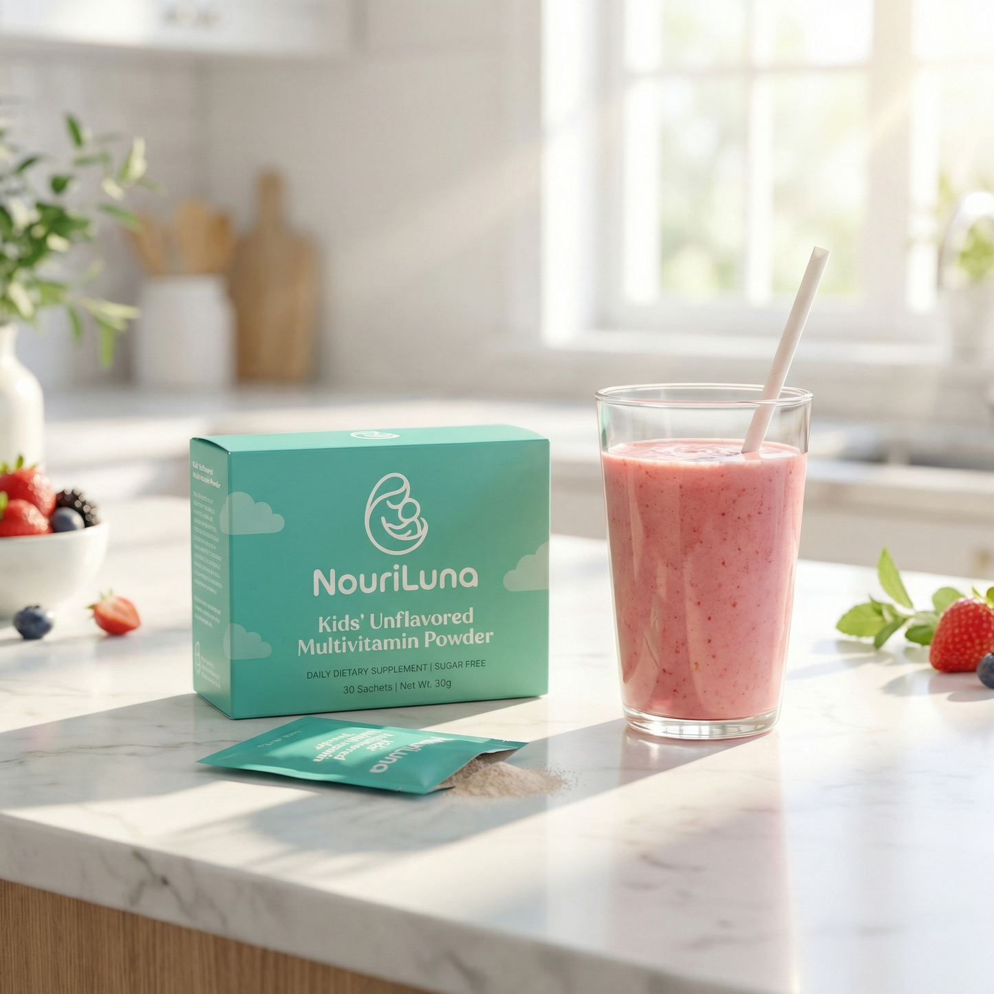 NouriLuna Essential Unflavored Multivitamin Powder