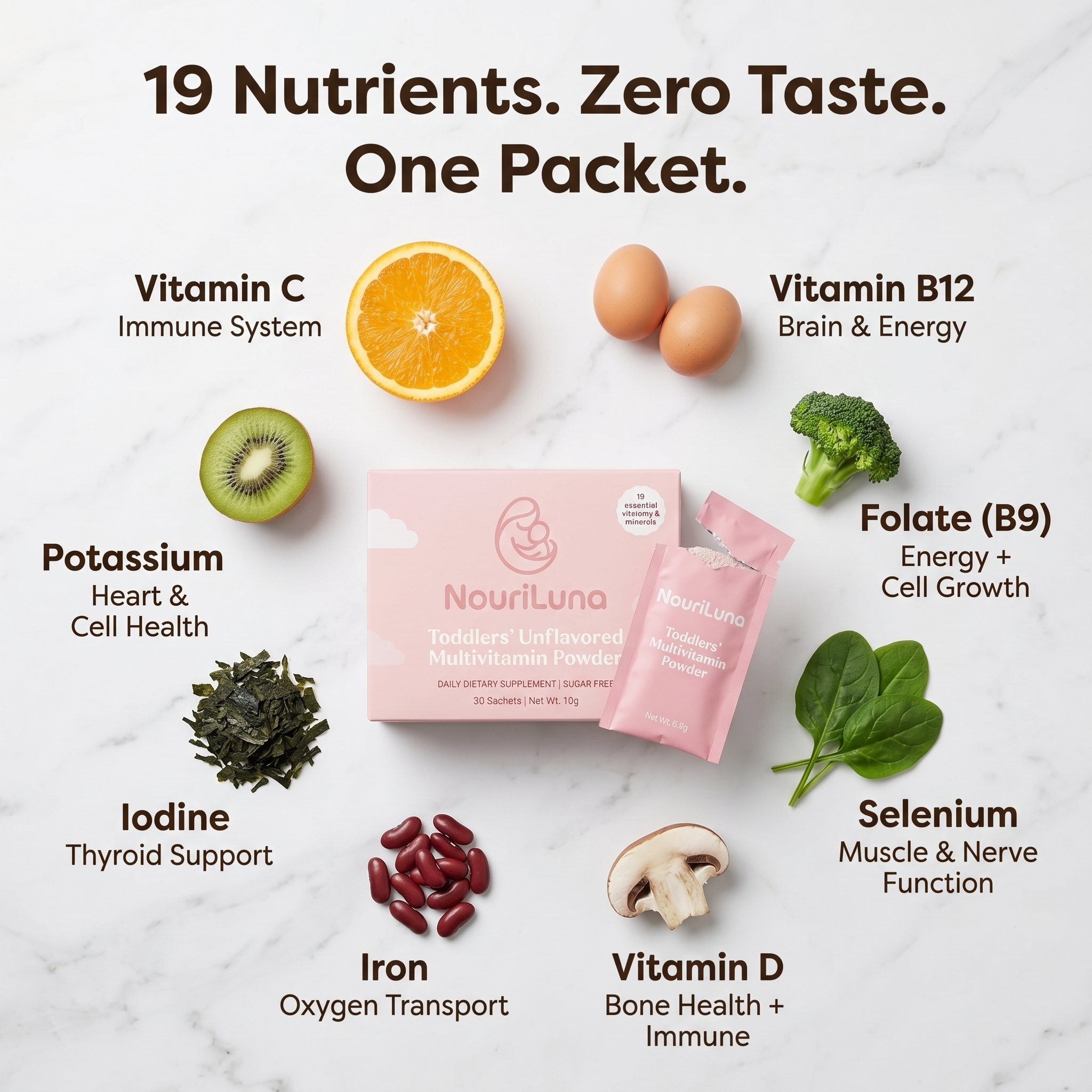 NouriLuna Essential Unflavored Multivitamin Powder
