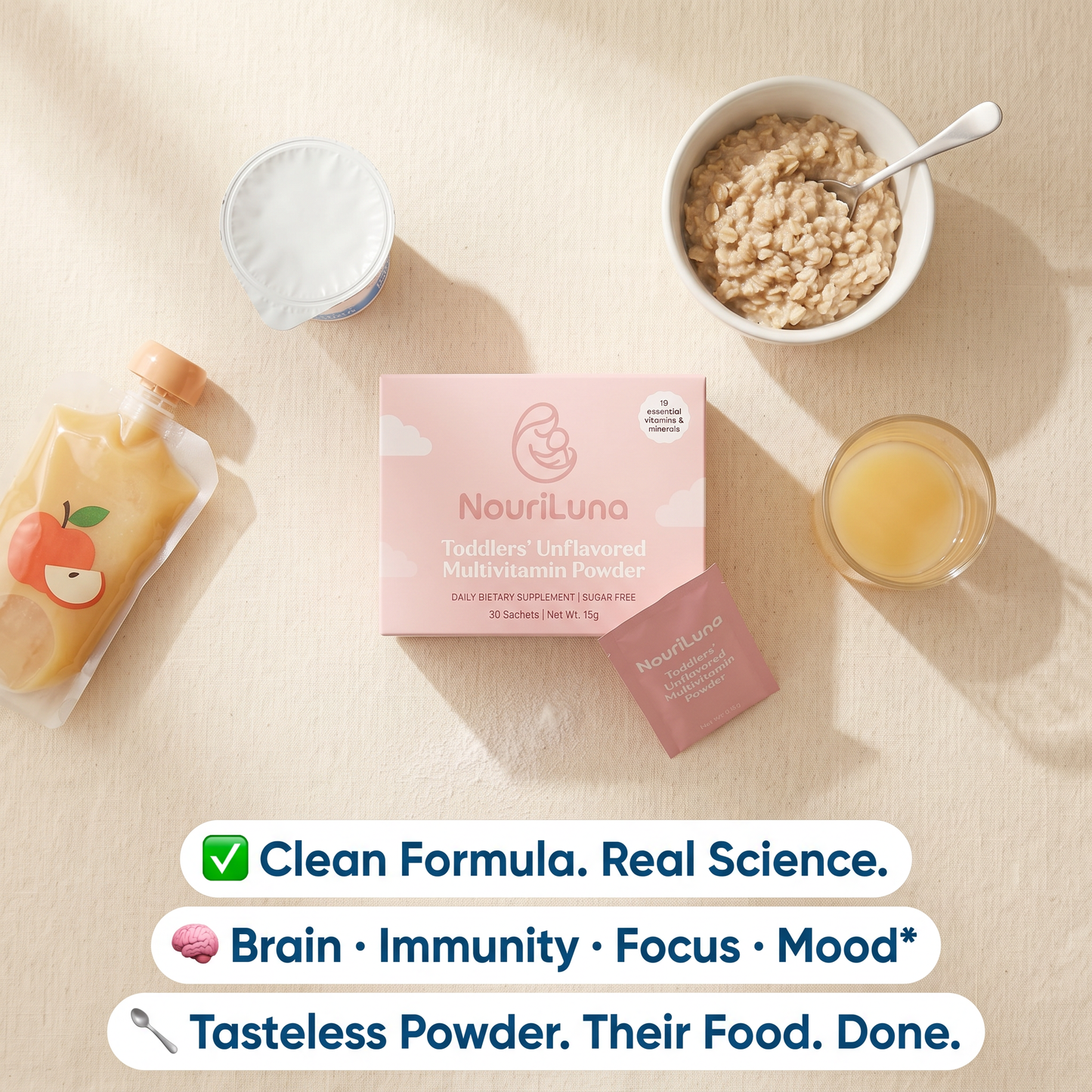 NouriLuna Essential Unflavored Multivitamin Powder